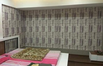 White Printed Window Roller Blind